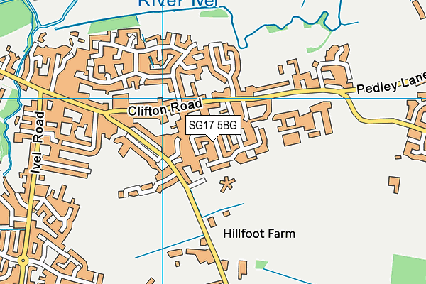 SG17 5BG map - OS VectorMap District (Ordnance Survey)