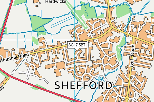 SG17 5BT map - OS VectorMap District (Ordnance Survey)