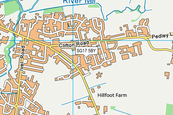 SG17 5BY map - OS VectorMap District (Ordnance Survey)