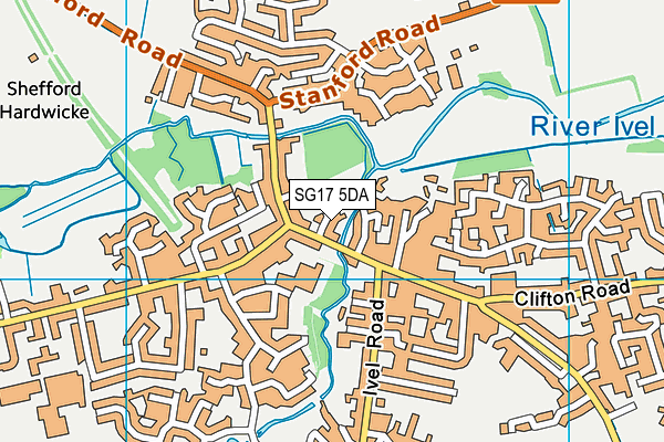 SG17 5DA map - OS VectorMap District (Ordnance Survey)