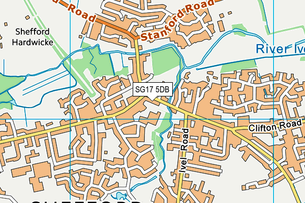 SG17 5DB map - OS VectorMap District (Ordnance Survey)