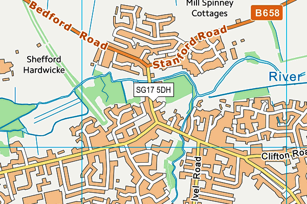 SG17 5DH map - OS VectorMap District (Ordnance Survey)