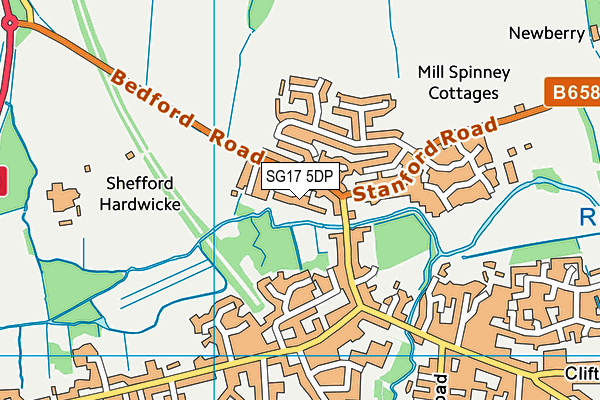 SG17 5DP map - OS VectorMap District (Ordnance Survey)