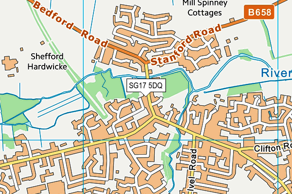 SG17 5DQ map - OS VectorMap District (Ordnance Survey)