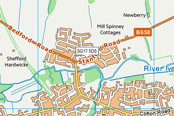 SG17 5DS map - OS VectorMap District (Ordnance Survey)