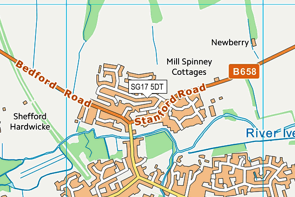 SG17 5DT map - OS VectorMap District (Ordnance Survey)