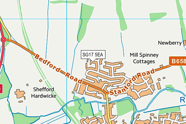 SG17 5EA map - OS VectorMap District (Ordnance Survey)