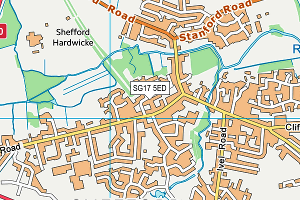 SG17 5ED map - OS VectorMap District (Ordnance Survey)