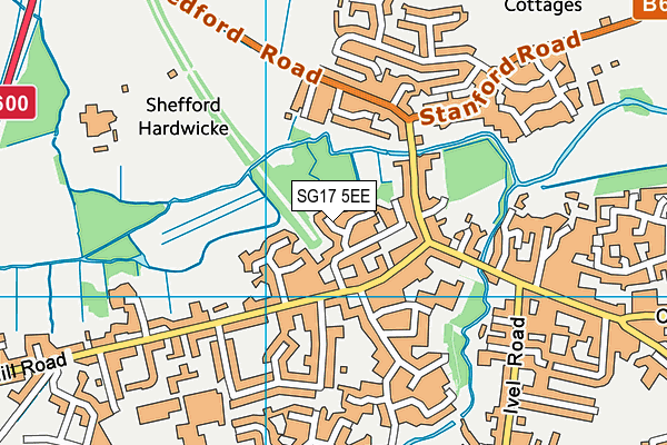 SG17 5EE map - OS VectorMap District (Ordnance Survey)