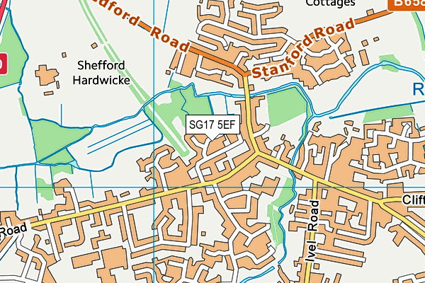 SG17 5EF map - OS VectorMap District (Ordnance Survey)