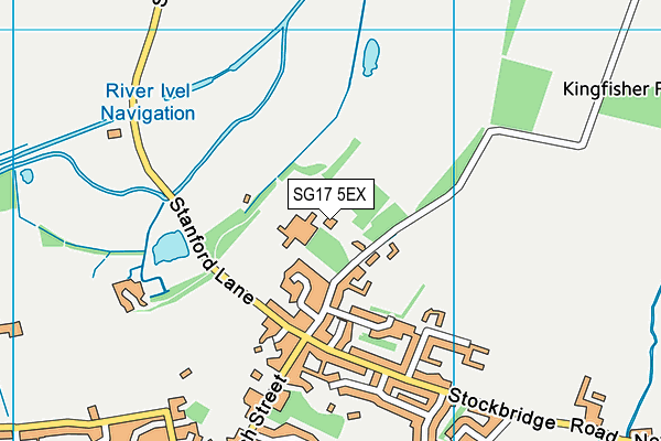 SG17 5EX map - OS VectorMap District (Ordnance Survey)