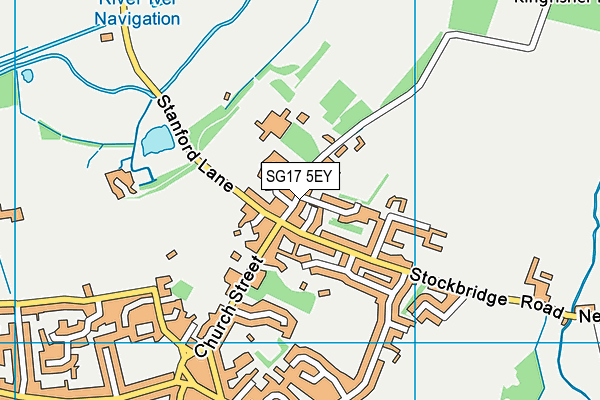 SG17 5EY map - OS VectorMap District (Ordnance Survey)