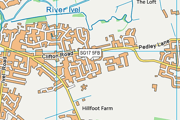 SG17 5FB map - OS VectorMap District (Ordnance Survey)