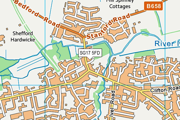 SG17 5FD map - OS VectorMap District (Ordnance Survey)