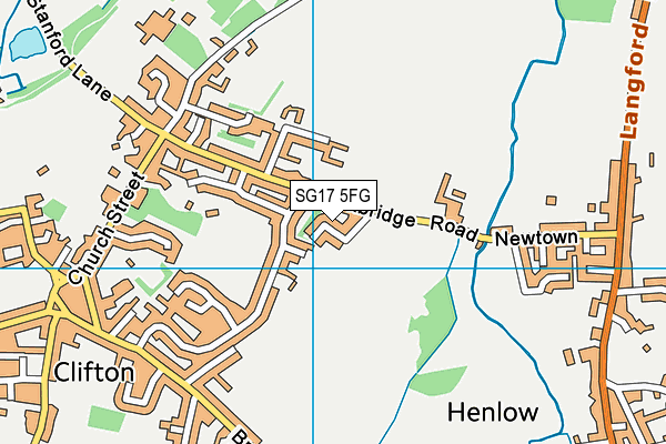 SG17 5FG map - OS VectorMap District (Ordnance Survey)