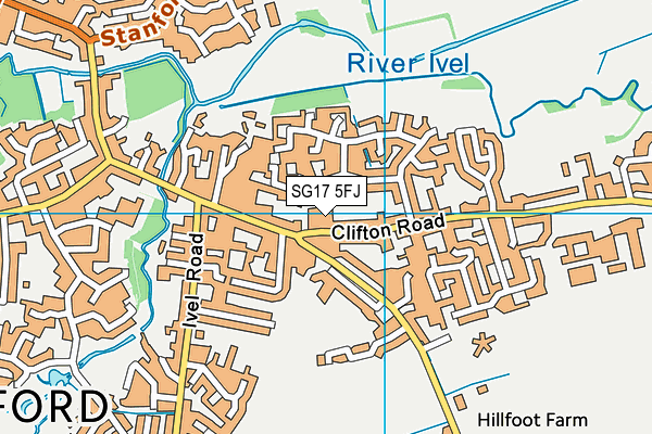 SG17 5FJ map - OS VectorMap District (Ordnance Survey)