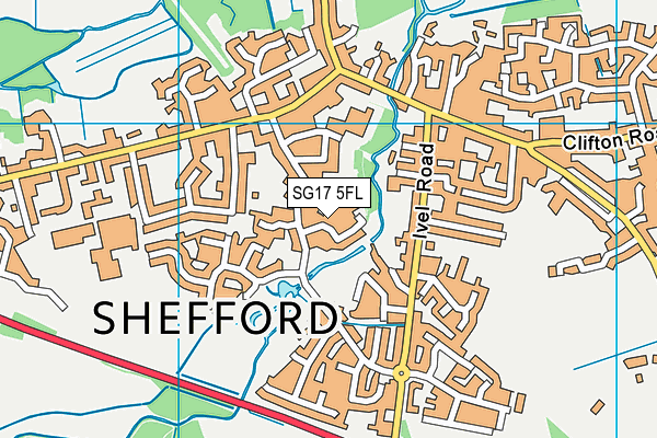 SG17 5FL map - OS VectorMap District (Ordnance Survey)