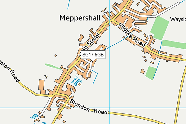 SG17 5GB map - OS VectorMap District (Ordnance Survey)
