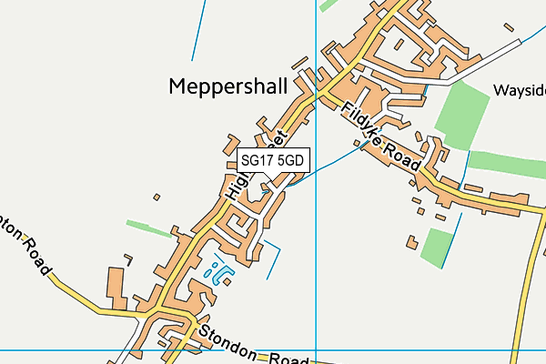 SG17 5GD map - OS VectorMap District (Ordnance Survey)