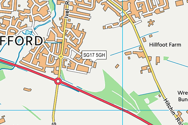 SG17 5GH map - OS VectorMap District (Ordnance Survey)