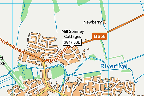 SG17 5GL map - OS VectorMap District (Ordnance Survey)