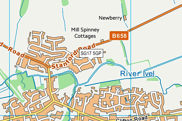 SG17 5GP map - OS VectorMap District (Ordnance Survey)