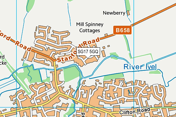 SG17 5GQ map - OS VectorMap District (Ordnance Survey)