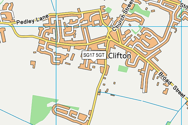 SG17 5GT map - OS VectorMap District (Ordnance Survey)