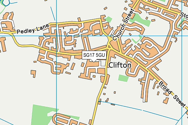 SG17 5GU map - OS VectorMap District (Ordnance Survey)