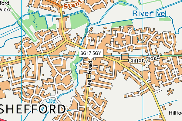 SG17 5GY map - OS VectorMap District (Ordnance Survey)