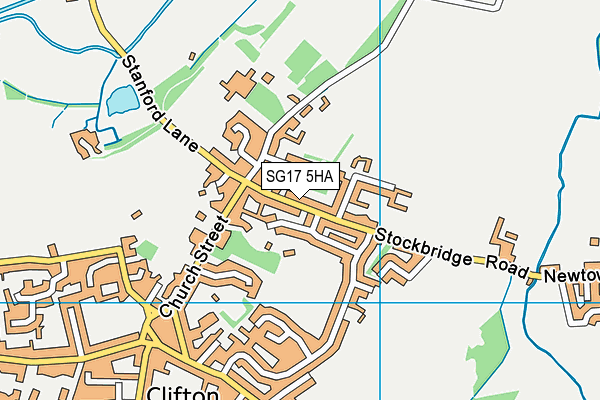 SG17 5HA map - OS VectorMap District (Ordnance Survey)