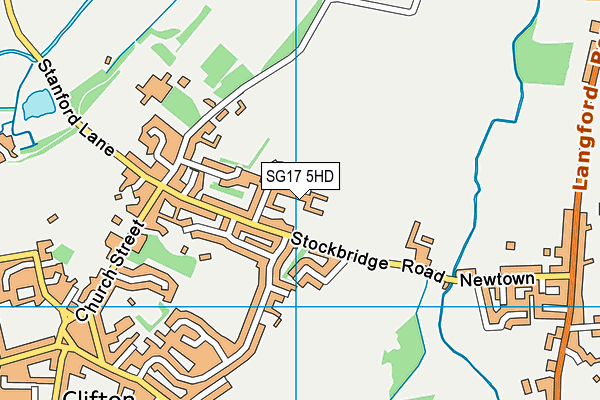 SG17 5HD map - OS VectorMap District (Ordnance Survey)