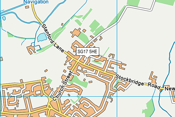 SG17 5HE map - OS VectorMap District (Ordnance Survey)