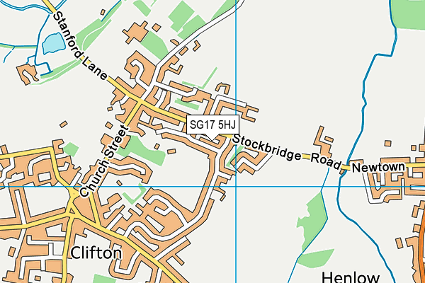 Clifton Playing Field map (SG17 5HJ) - OS VectorMap District (Ordnance Survey)