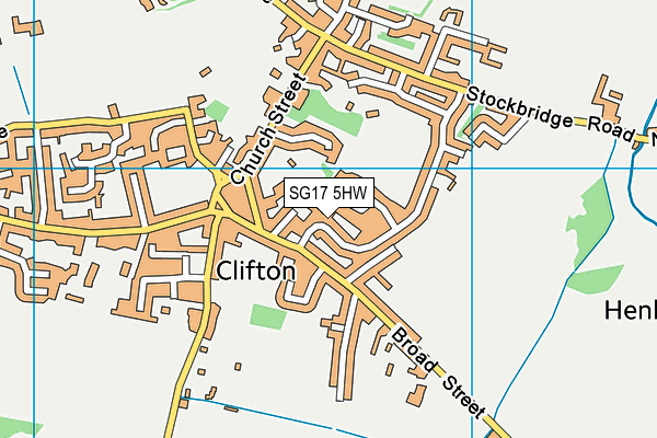 SG17 5HW map - OS VectorMap District (Ordnance Survey)