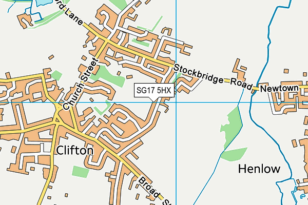 SG17 5HX map - OS VectorMap District (Ordnance Survey)