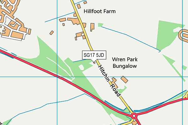 Shefford Sports Club map (SG17 5JD) - OS VectorMap District (Ordnance Survey)