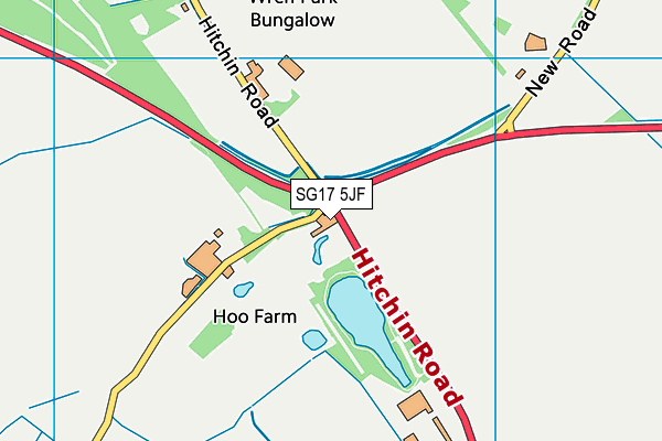 SG17 5JF map - OS VectorMap District (Ordnance Survey)