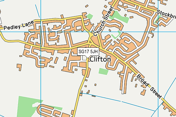 SG17 5JH map - OS VectorMap District (Ordnance Survey)