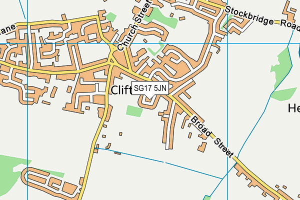 SG17 5JN map - OS VectorMap District (Ordnance Survey)