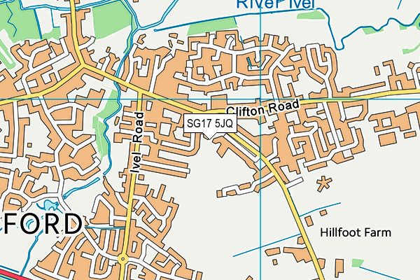 SG17 5JQ map - OS VectorMap District (Ordnance Survey)