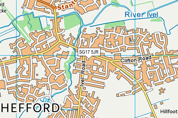 SG17 5JR map - OS VectorMap District (Ordnance Survey)