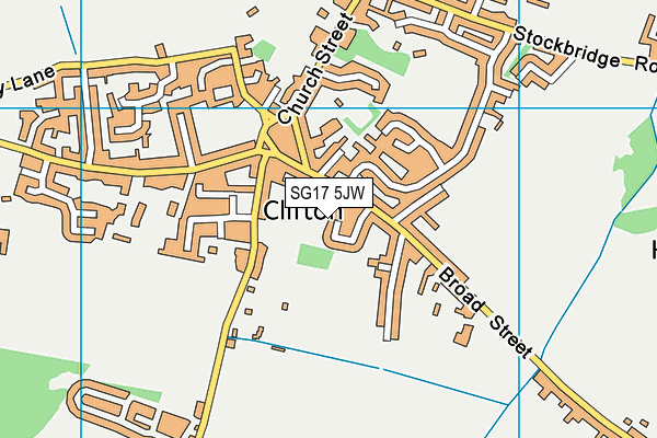 SG17 5JW map - OS VectorMap District (Ordnance Survey)