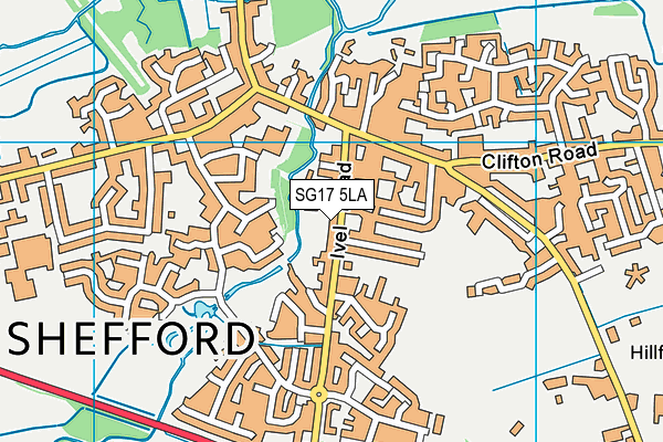 SG17 5LA map - OS VectorMap District (Ordnance Survey)