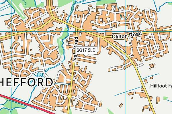 SG17 5LD map - OS VectorMap District (Ordnance Survey)