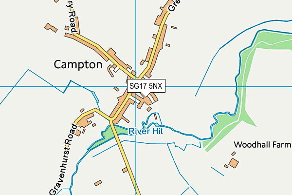 SG17 5NX map - OS VectorMap District (Ordnance Survey)