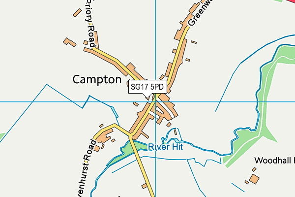 SG17 5PD map - OS VectorMap District (Ordnance Survey)