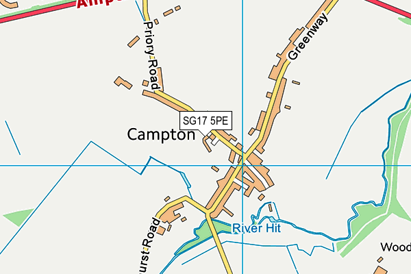 SG17 5PE map - OS VectorMap District (Ordnance Survey)