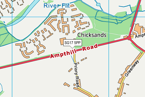 SG17 5PP map - OS VectorMap District (Ordnance Survey)