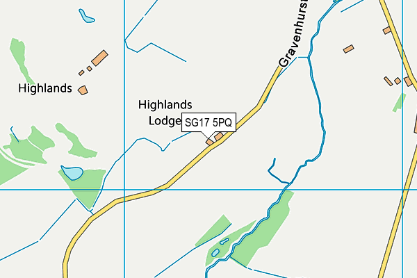 SG17 5PQ map - OS VectorMap District (Ordnance Survey)